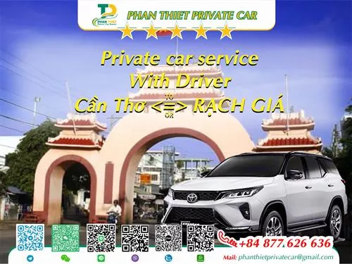 Private Car From Can Tho <=> Rach Gia (private car with driver)
